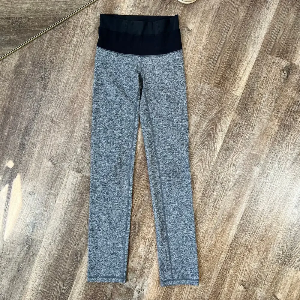 Lululemon Straight Up Pant Heathered Deep Coal Gray Straight Leg Yoga Leggings - Picture 2 of 8